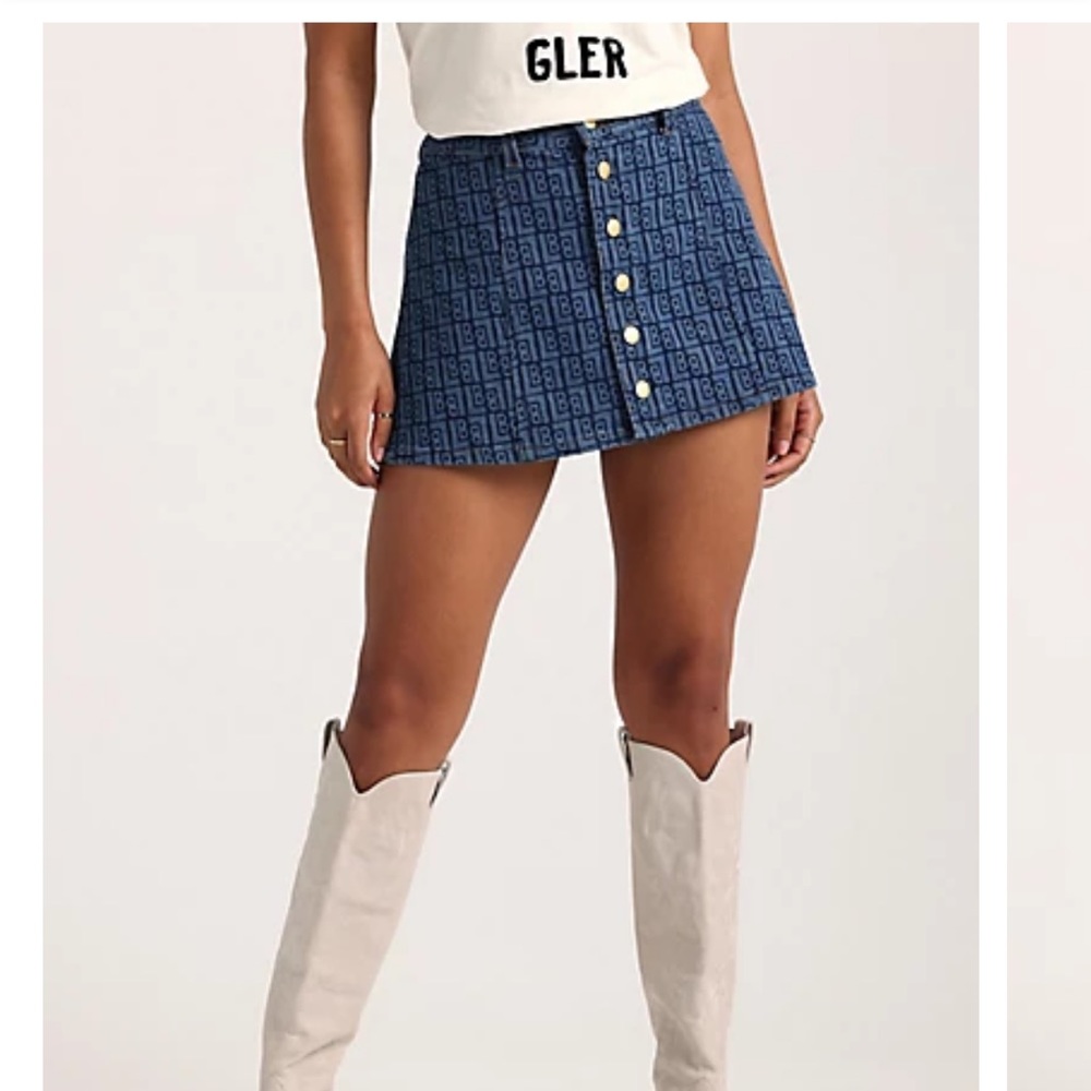 NWT LEON BRIDGES WOMENS LASER SKIRT:ALLOVER LASER